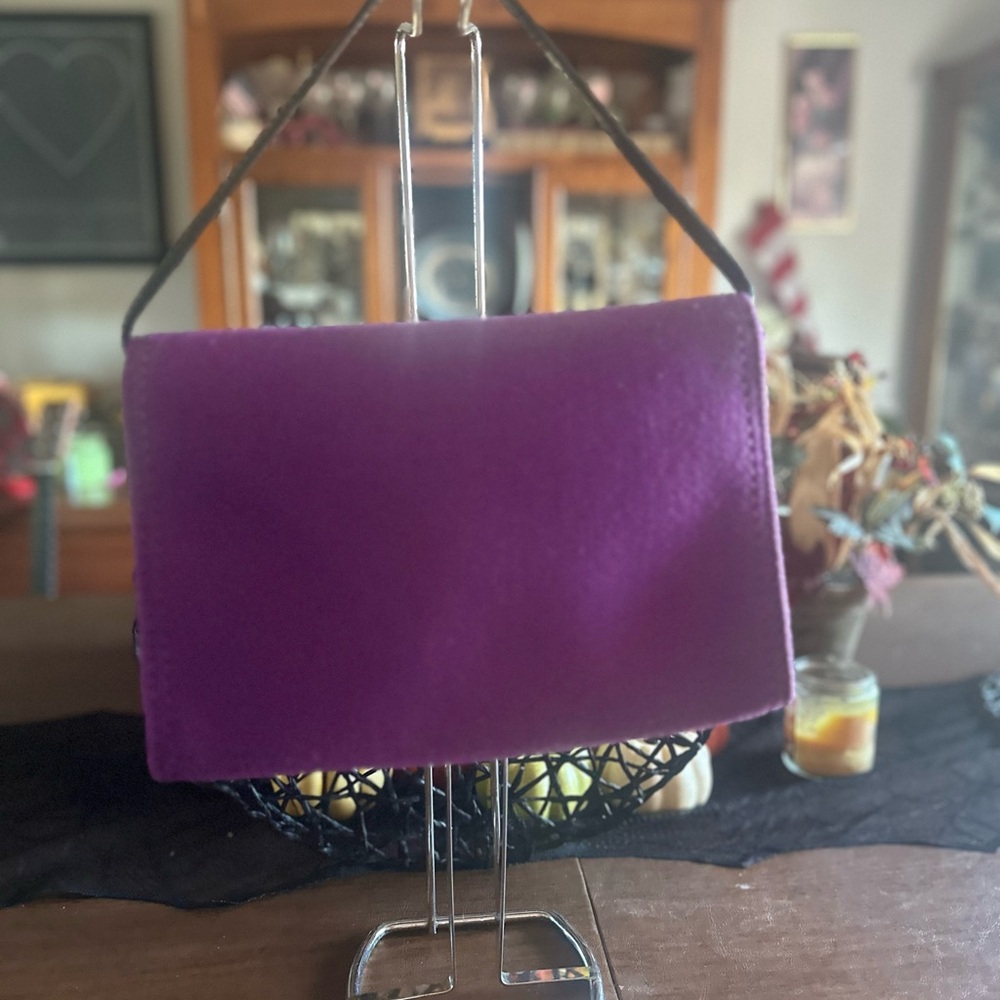 Kate Spade Purple Tweed & Black Patent Leather Toggle Accent Crossbody Rare EUC - Picture 4 of 12
